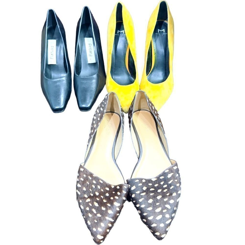 J. CREW MARC FISHER PROXY Bundle Lot of 4 Pairs of Shoes Pumps Heels Flats Leath